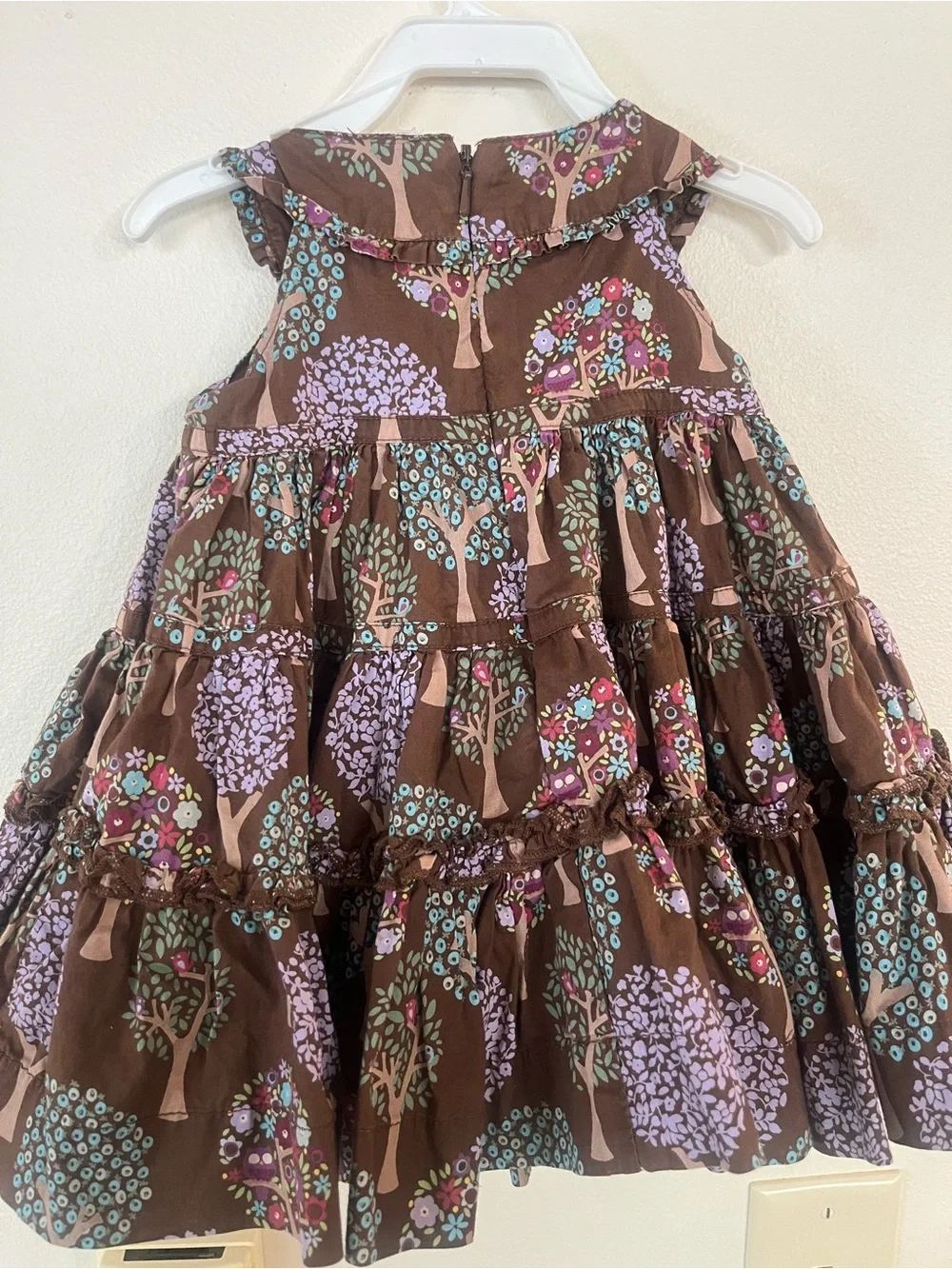 Baby Gap Brown Tiered Tree and Owl Swing Dress - Fall, Autumn